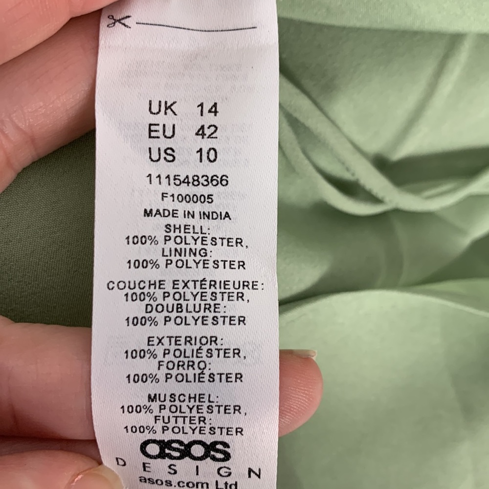 ASOS Solid wrap Bridesmaid Maxi dress in Mint Size 10 NWT - Picture 5 of 7